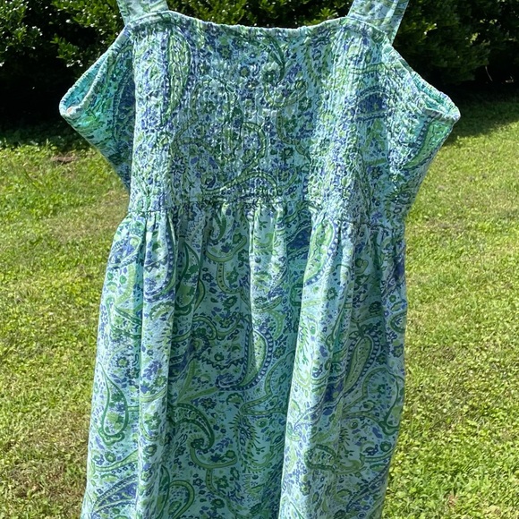 Styled by Saybury 80’s Vintage Paisley Sundress Smocked Bodice LARGE 100% Cotton - Picture 11 of 11